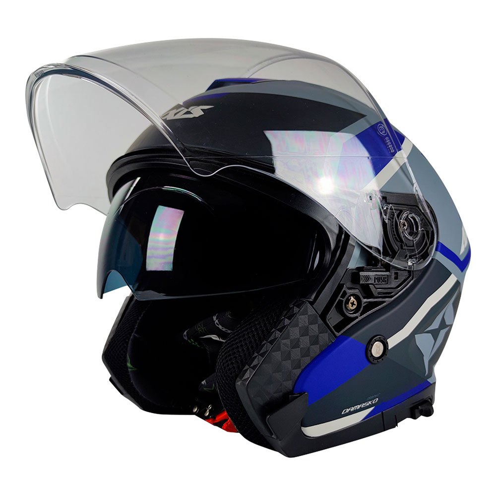 axxis-of504sv-mirage-sv-damasko-d7-open-face-helmet (3)-1000x1000 Каска AXXIS OF504SV MIRAGE SV DAMASKO D7 MATT BLUE - Image 1