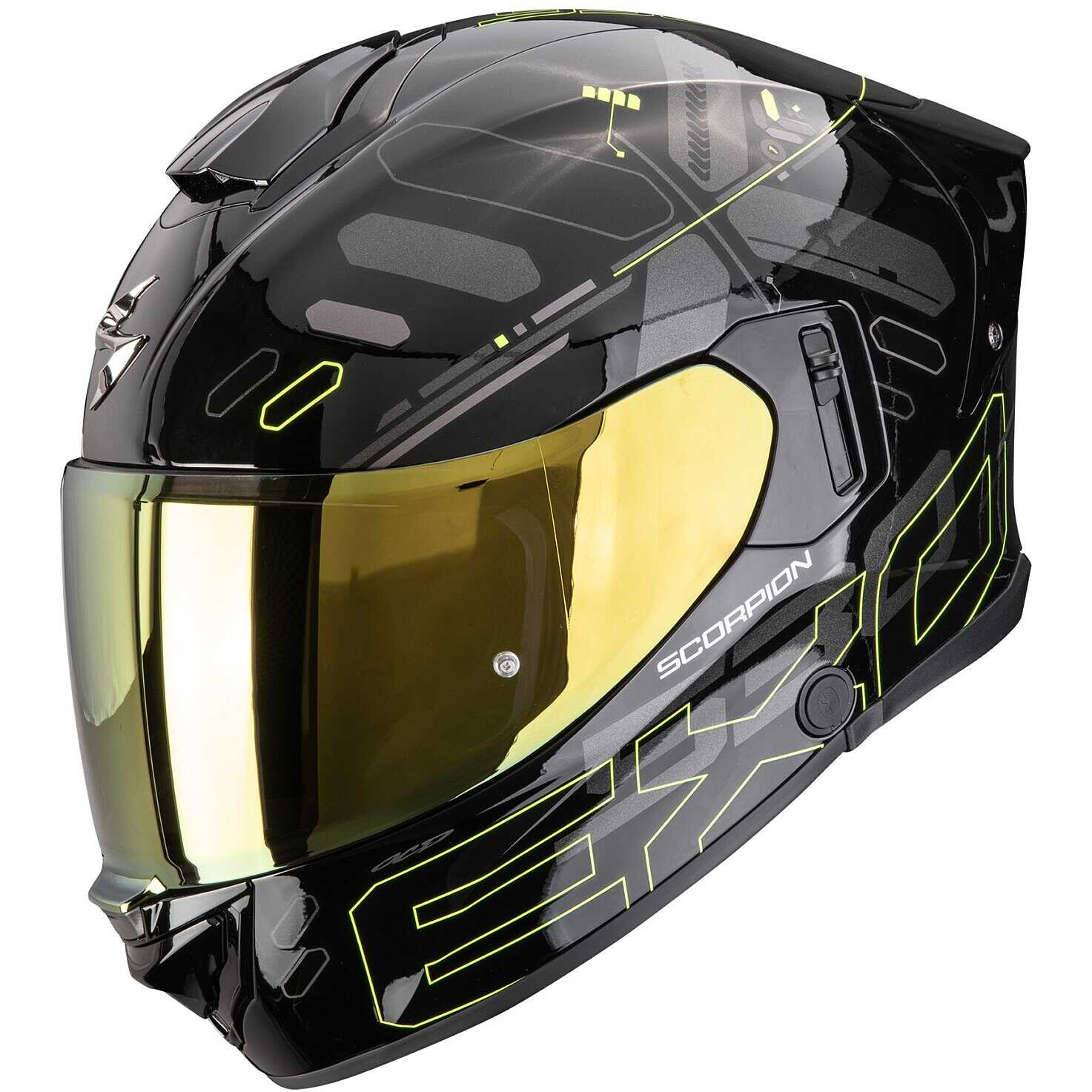 173-532-141 1 Scorpion EXO-530 AIR FOND Black-Neon yellow - Image 1